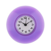 Orologio da bagno bianco impermeabile con ventosa, timer per doccia viola