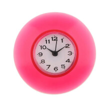 Orologio da bagno bianco impermeabile con ventosa, timer doccia rosso