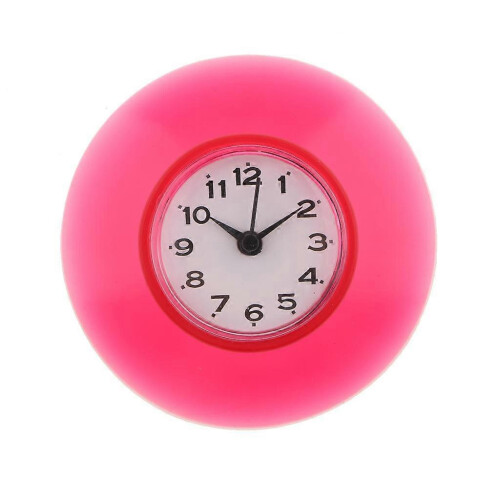 Orologio da bagno bianco impermeabile con ventosa, timer doccia rosso