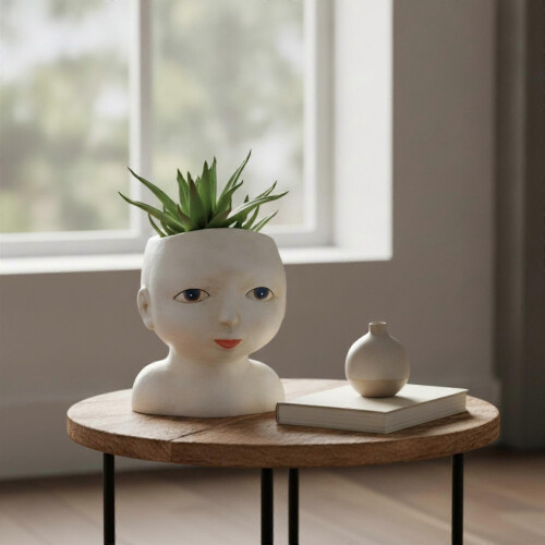 Decorative Face-Shaped Planter Unique Coffee Table Decor for Home 2
