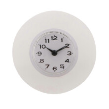 Orologio da bagno bianco impermeabile con ventosa, timer per doccia bianco - rotondo