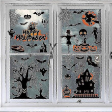 2025 Halloween Window Decals Spooky Wall Stickers Holiday Home Decor Supplies Creepy Ghost Pumpkins