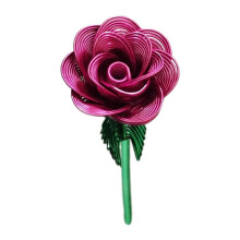 Artificial Metal Rose Flower 9.06 Inch Christmas Gift Office Home Decoration Pink