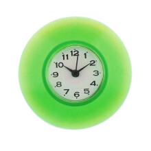 Orologio da bagno impermeabile bianco con ventosa, timer per doccia verde
