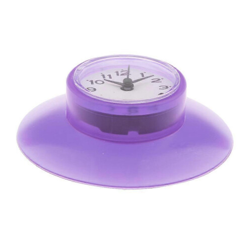 Orologio da bagno bianco impermeabile con ventosa, timer per doccia viola 2