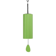 Hexagonal Metal Wind Chime Soothing Pendant Hanging Ornament for Garden Emerald Green