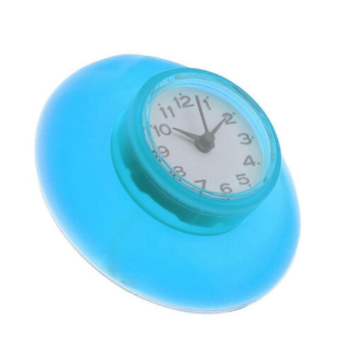 Orologio da bagno bianco impermeabile con ventosa, timer doccia blu 2