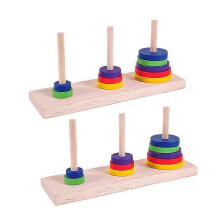 2 piezas de rompecabezas de madera de la Torre de Hanoi, coloridos y originales, para adultos, ideales para fiestas y proyectos de bricolaje en casa.