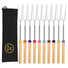 Kit di 10 spiedini per marshmallow da 81 cm (32 pollici) per braciere, ideali per preparare smores.