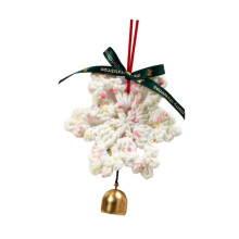 Festlicher Schneeflocken-Garn-Metallglocken-Hängeschmuck Weihnachtsanhänger Stil B