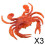 Decor Set of Lifelike Artificial Creatures in Red 3 Pcs 2