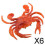 Set decorativo di 6 creature artificiali realistiche in rosso 2