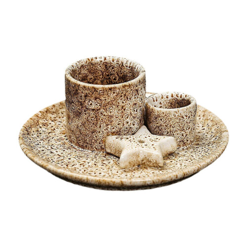Multipurpose Ceramic Incense Holder Candle Holder Sage Holder for Burning Beige