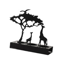 Portacandele in metallo con animali dell'albero, supporto decorativo per lumini e candela a colonna a forma di giraffa