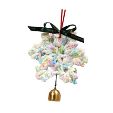 Festive Snowflake Yarn Metal Bell Hanging Ornament Christmas Pendant Style D