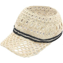 Handgehäkelte Sommermütze mit Visier für Damen, ideal für Golf und Tennis, beige