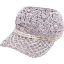 Handgehäkelte Sommermütze mit Visier für Damen, ideal für Golf und Tennis, helllila
