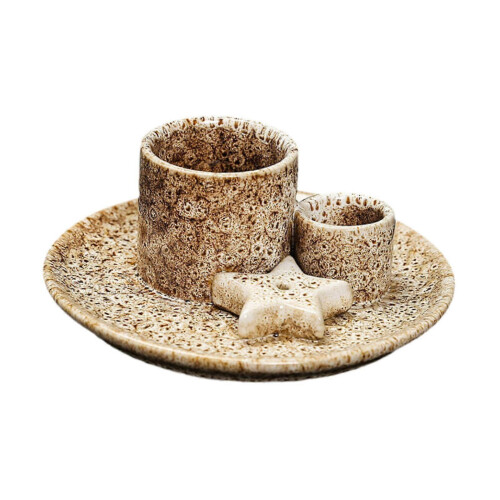 Multipurpose Ceramic Incense Holder Candle Holder Sage Holder for Burning Beige 2