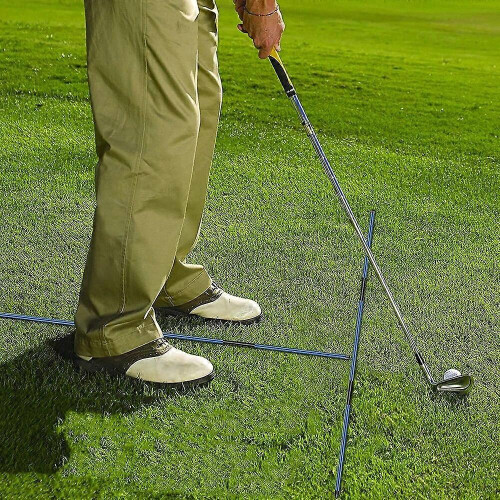Dual Pack Collapsible Golf Alignment Sticks Practice Rods Swing Training Tool 1
