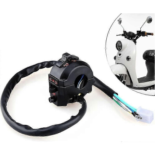Universal Motorcycle Handlebar Switch Set 7/8 Turn Signal Horn Low Beam Left Control Black 1