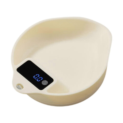 Digital Coffee Bean Scale with Bean Tray LED Digital Display Electronic Baking Scales Beige