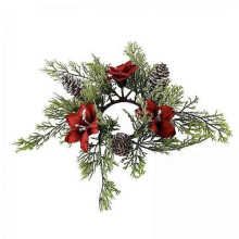 3x Mini Christmas Candle Wreath Holder for Kitchen Cabinet Hanging Decor