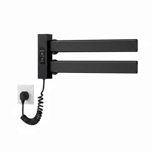 Electric Towel Warmer Smart Heating Rack Fast Installation Quick Warm Black 2