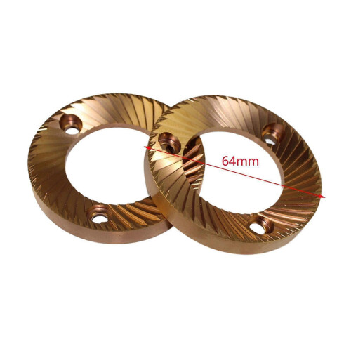 2Pcs 64mm Flat Coffee Burrs Replacement Parts for Espresso Machine Coating Surface 1