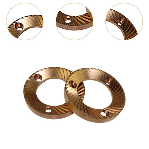 2Pcs 64mm Flat Coffee Burrs Replacement Parts for Espresso Machine Coating Surface 2