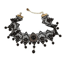 Victorian Gothic Witch Black Lace Choker Necklace Adjustable Goth Halloween