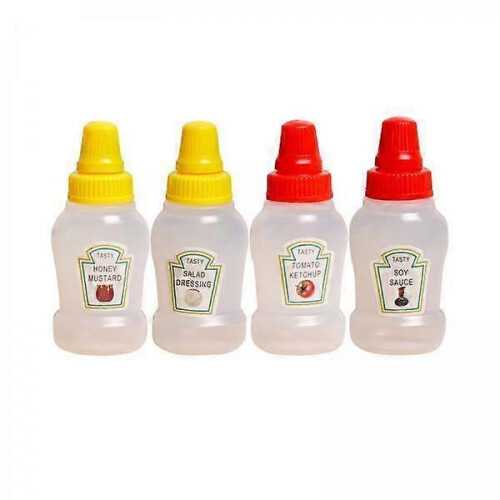 Two Clear Dressing Bottles for Kitchen Condiments 3 Pcs