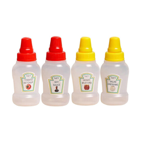 Two Clear Dressing Bottles for Kitchen Condiments 2 Pcs 1