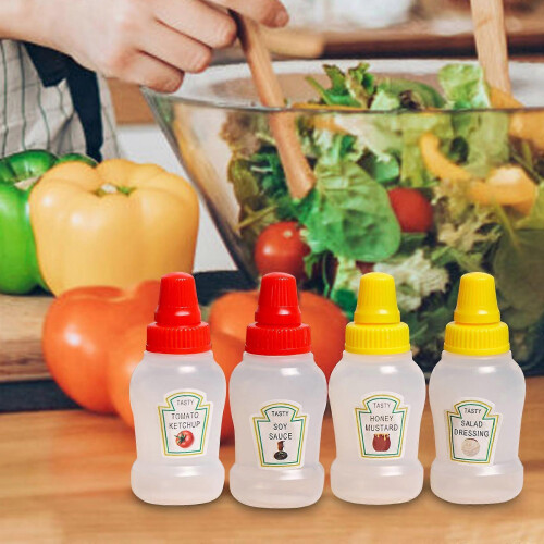 Two Clear Dressing Bottles for Kitchen Condiments 3 Pcs 1