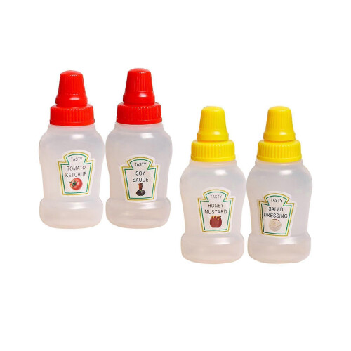 Two Clear Dressing Bottles for Kitchen Condiments 3 Pcs 2