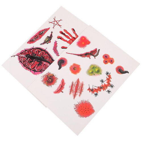 6 Sheets Realistic Fake Scar Sticker Halloween Props 2