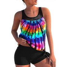 Women's Tankini Set Tank Top and Boyshorts Beach Swimwear Bathing Suit Multicolour M