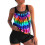 Completo tankini da donna, canotta e pantaloncini, costume da bagno da spiaggia multicolore L 1
