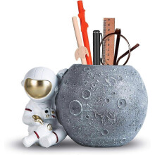 Astronaut Resin Pen Pencil Holder Desk Organizer Decorative Gift for Office Classroom Home