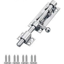 Bathroom Bedroom Garden Door Stainless Steel Heavy Duty 5" Barrel Sliding Lock Bolt Latch