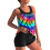 Completo tankini da donna, canotta e pantaloncini, costume da bagno da spiaggia multicolore L 2