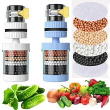 2 Stück verbesserter 6-lagiger Wasserhahn-Wasserfilter mit Aktivkohle, universeller Küchenmixer