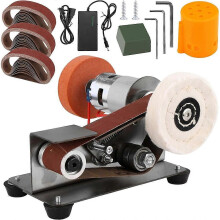 Compact 15-Degree Electric Bench Belt Sander for Knife Making DIY Metal Work EU Plug