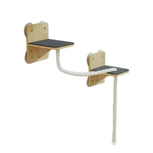 2-Tier Suction Cup Cat Shelf Hammock Breathable Mesh Space Saving Pet Perch Cotton Rope