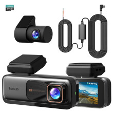BOTSLAB 4K Dash Cam Front and Rear, with Hardwire Kit, STARVIS, 64 GB Card