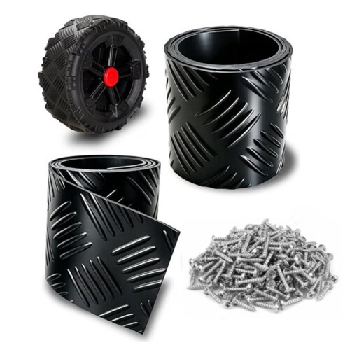 Kit com 2 Peças de Protetores de Pneus de Borracha para Carrinhos Elétricos Infantis, Compatível com Pneus de Plástico de Até 12 Polegadas. 1