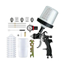 HVLP 3 Nozzles Gravity Feed Air Paint Spray Gun Kit 1.4mm 1.7mm 2mm Set