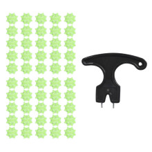 Set van 51 Golfspikes, 50 TPU Golfspikes met Sleutel, Antislip Vervangende Noppen, Binnendiameter: 2 cm