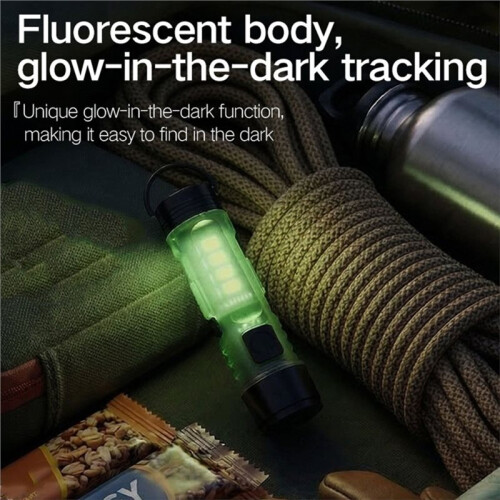 4Pc  LED Keychain Flashlight USB Rechargeable, Magnetic Super Bright Emergency Warning Light for Outdoor 2