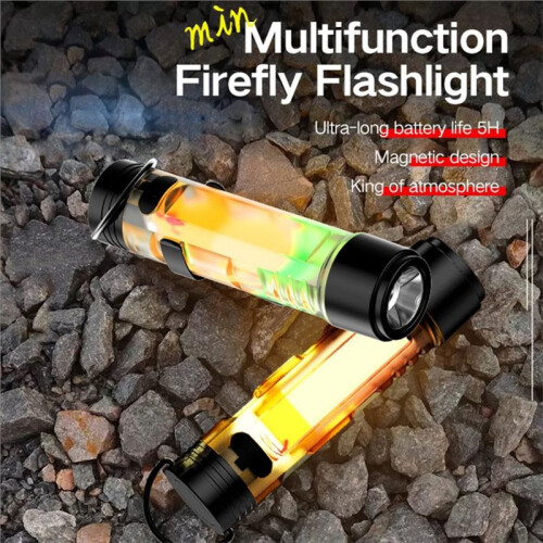 4Pc  LED Keychain Flashlight USB Rechargeable, Magnetic Super Bright Emergency Warning Light for Outdoor 2