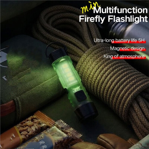 4Pc  LED Keychain Flashlight USB Rechargeable, Magnetic Super Bright Emergency Warning Light for Outdoor
